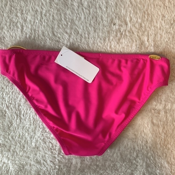 Jessica Simpson Pink Bathing Suit Bottoms with Gold Rings Size Small NWT - Picture 7 of 10